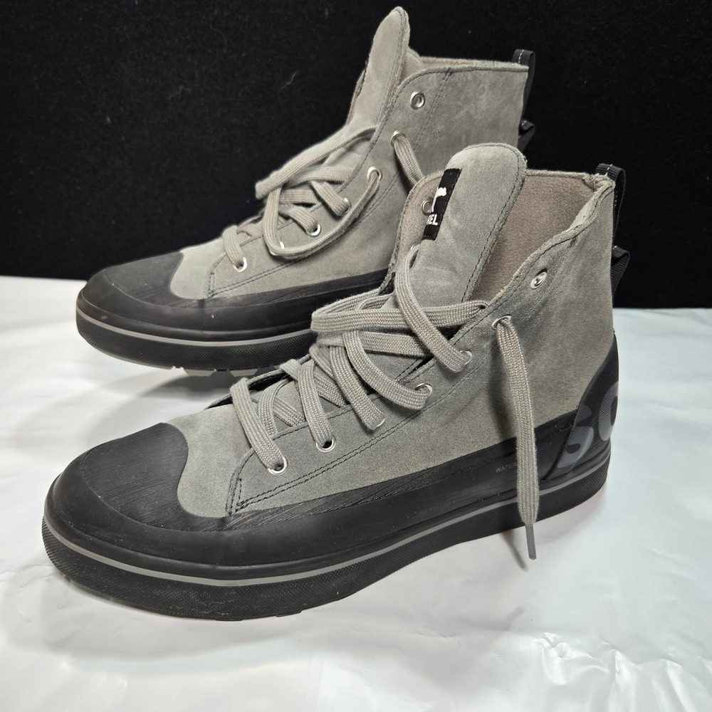 SOREL Men's Cheyanne Metro II Sneak Waterproof‎ Boots Black Grey Suede Mens 11.5